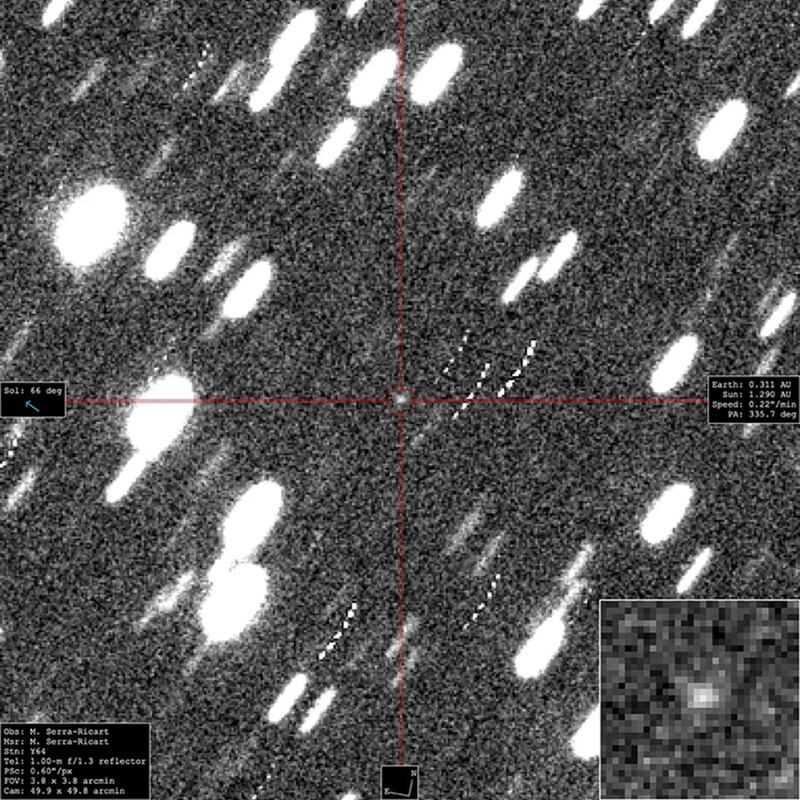 Vista del asteroide 2024 YR4 captado por el Instituto de Astrofísica de Canarias