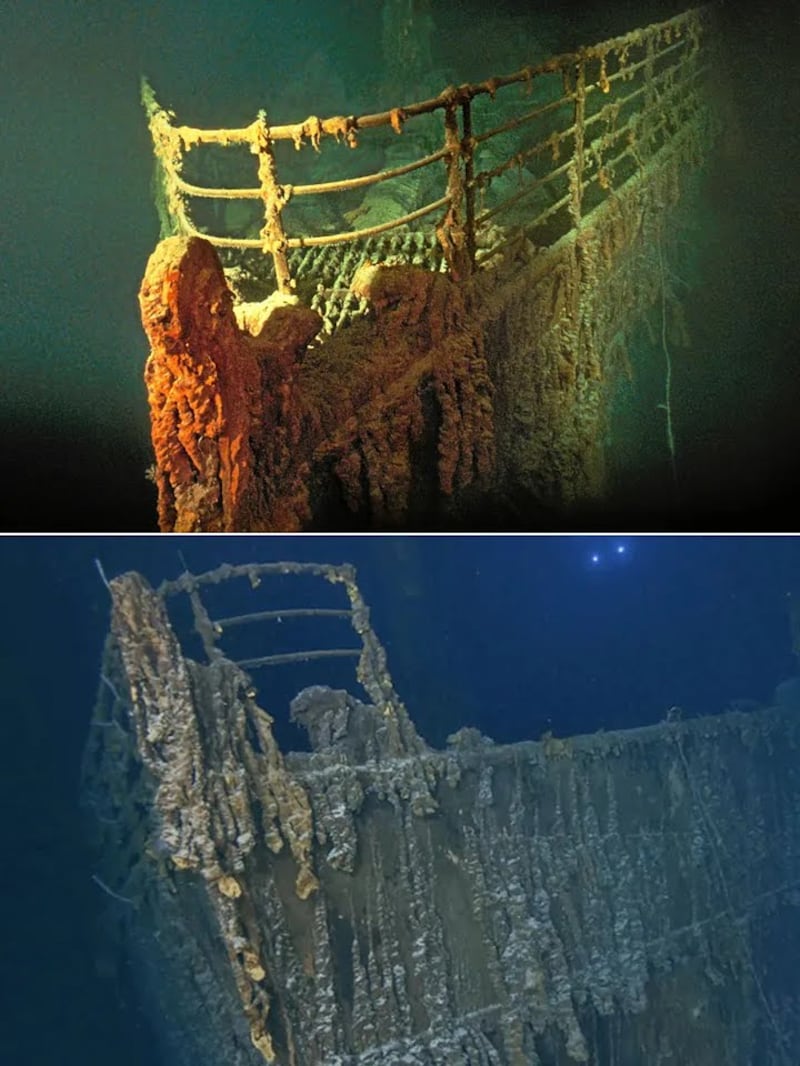 VIDEO. Captan momento en que colapsa icónica estructura del Titanic en el fondo del mar