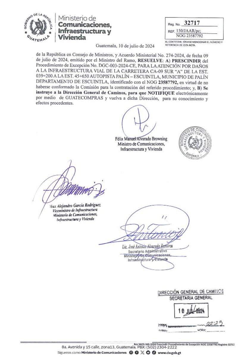 El CIV anuló el proceso de contratación para reparar la autopista Palín-Escuintla.