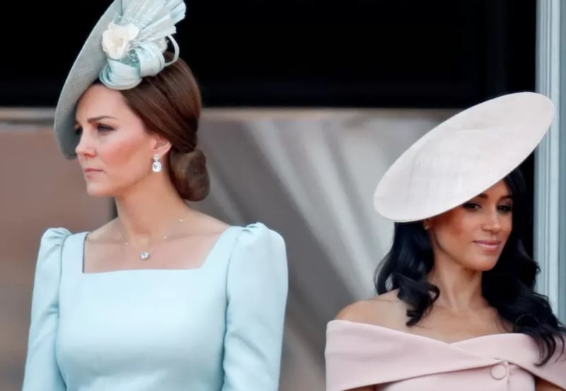 Kate Middleton e Meghan Markle em evento da Família Real Britânica — Foto: Getty Images