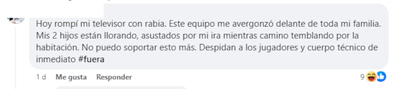 El hombre no soportó el empate de la seleccion.