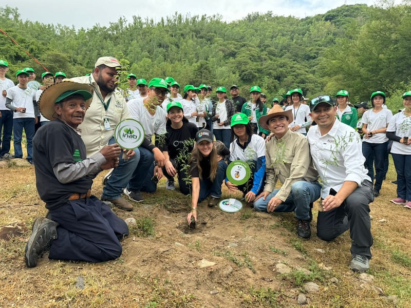 Voluntarios sembraron los árboles de mezquite en el corredor seco de Sanarate, El Progreso.