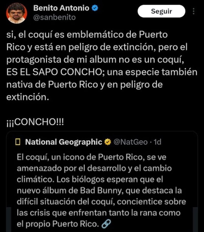 ¿National Geographic se equivocó? Bad Bunny señala el error que cometieron