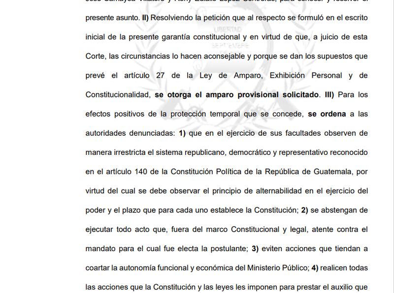 CC otorga amparo provisional a la fiscal general Consuelo Porras