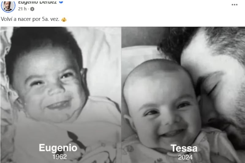 Eugenio Derbez mostró el parecido que tiene con su nieta Tessa con una foto de él cuando era bebé