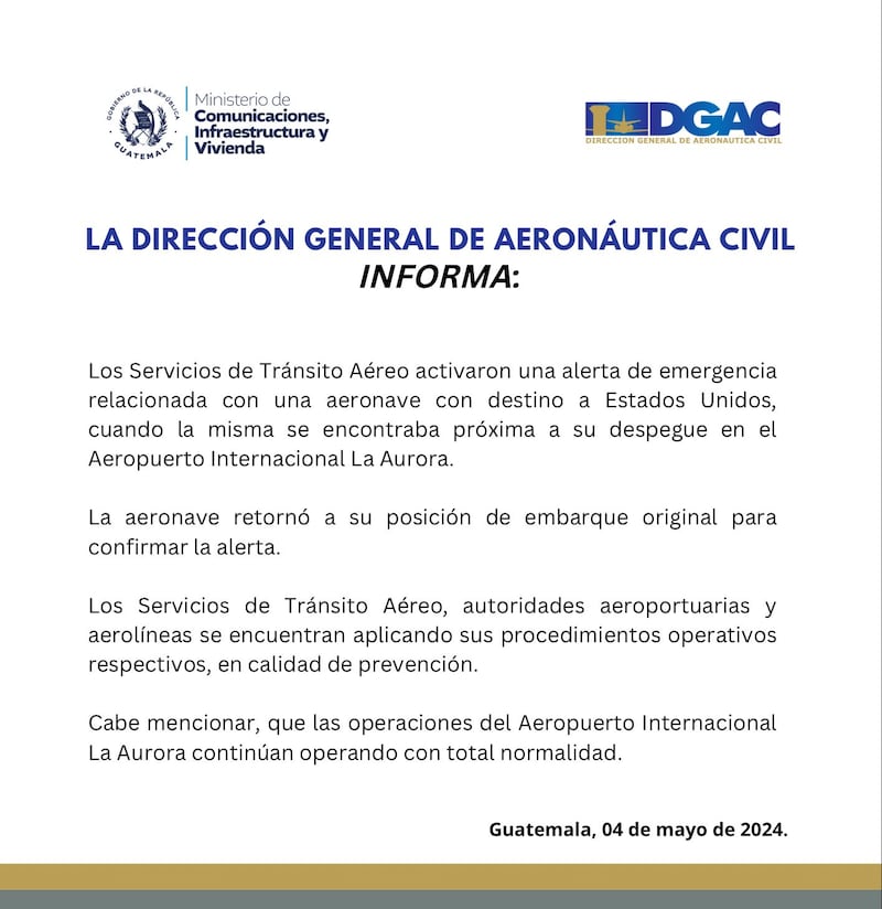 ¡Emergencia en el Aeropuerto Internacional La Aurora!