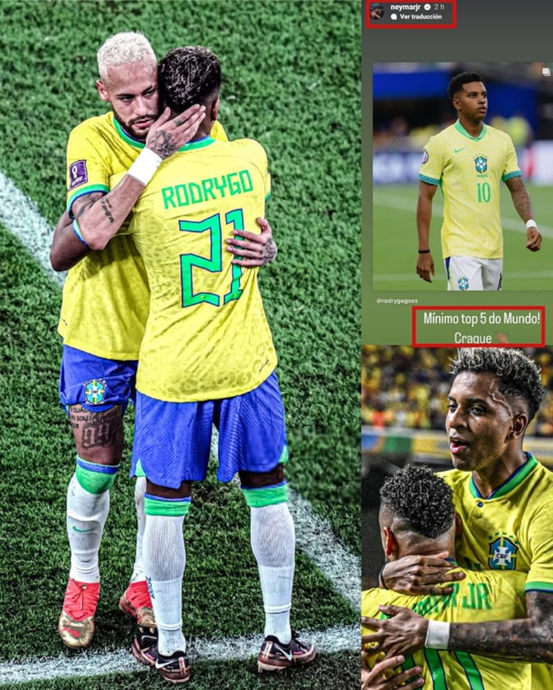 Neymar defiende a Rodrygo