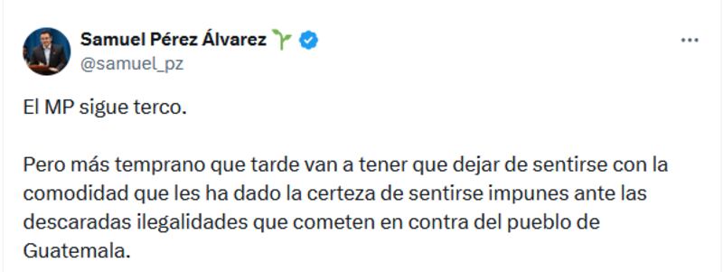 Diputado Pérez se refiere a la acción de la fiscalía en redes sociales.